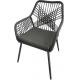 Garden Steel Polyester Rope Single Wicker Chair With Cushion