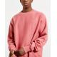 Dropped Shoulder Fleece Crew Neck Sweatshirt Men Hoodies Pink Color