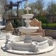 Marble Garden Water Fountain White Stone Hand Carved Outdoor Decoration