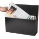 Large Wall-Mountable Mailbox 0.8mm Thickness Metal Modern Design Black Powder Coated