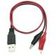Crocodile Clamps Alligator Clip to USB A Male Test Wire Adapter Cable for Testing Circuit