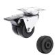 2 Inch Twin Wheel Castor Industrial Bolt Hole Black Rubber Castors With Brakes European Type