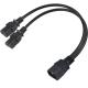 C14 Male To 2XC13 Female Socket Power Cable Y Extension Ac Cord Splitter
