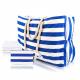 Striped Cute Fabric Canvas Tote Beach Bag Waterproof For Girls Ladies