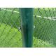Green Color Cyclone Chain Link Mesh Fence 1.5mm - 4mm Wire Packed In Roll