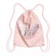 Fashion Printed Pink 190T Nylon Backpack Drawstring shopping bag