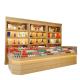 Supermarket Light Duty Steel and Wood Shelf Display Rack Cabinet with PU Leather Cover