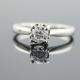 18K White Gold Sterling Silver Engagement Ring with 6mm White Cubic Zirconia(F67)