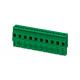 H26.0mm DIP Plug In Terminal Block Connector 1*09P Green PA66 SN Plated 30-12AWG