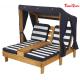 Wooden Outdoor Double Chaise Lounge , Backyard Lounge Chairs Weather Resistant