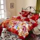 Luxury 9 Pieces Home Bedding Comforter Sets Double Full Size Red Color