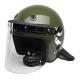 Tactical Olive Green Anti Riot Helmet with PU Neck Protector 3MM Visor