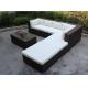 4 piece -L shaped hotel lobby sofa commercial hotel furniture rattan sofa bed set-16202