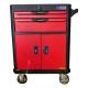 Red And Black Metal Tool Trolley / Workshop Auto Repair Hardware Storage Cabinet