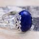 Thai 925 Sterling Silver Natural Lazuli Lapis Ring Vintage Style (040692)