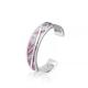 Hot Pink Sterling Silver Cuff Bracelet 13mm Width With Adjustable Opening