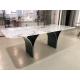 Rectangular Big Size W Shape Base Ceramic Marble Top Dining Table For Home