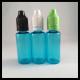 Blue Plastic 20ml PET Dropper Bottles With Childproof Tamper Cap Non - Toxic