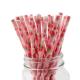 Fruits Pattern Pink Paper Straws Non Toxic Recyclable  And Biodegradable