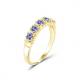 1/2 Carat T.G.W. Tanzanite 14kt Gold over Sterling Silver 5-Stone CZ Engagement Ring