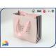 350gsm Coated Paper Shopping Bags Pink Stripe Design Matte Lamination