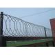 Crossed Flat Razor Wire Fence With Beeline , Razor Barbed Wire High Tensile