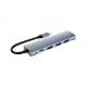 Multiple Superspeed 5 In 1 PD Port USB C HUB Adapter ABS Aluminum Alloy