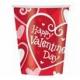 Valentines Day Disposable Paper Cups Red And White Color With Hearts Pattern