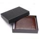 custom black textured wallet paper box  luxury purse gift box rigid lid and base wallet box