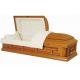 Matt Painting Handmade Wooden Coffins , Cremation Caskets With Velvet Interior