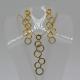 luxury Simple Trendy Jewelry Set Rhinestone Necklace pendant Earrings 18K Real Gold Plated