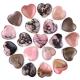 Glazed Rhodonite Heart Shape Crystals For Chakra Balancing