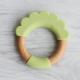 Eco Friendly BPF Phthalates BPA Free Wooden Silicone Teether For Babies