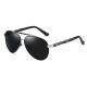 Fashion Metal Frame Polarized Sunglasses Black UV400 Oversized Metal Frame Glasses