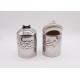Electroplated Silver Plating Ceramic Pet Treat Jar , Airtight Food Canisters Round Shape