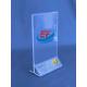 Clear T Shape Acrylic Table Stand Menu Holder With Separated Triangle Base
