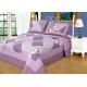 Irregular Cloud Stitching Quilt Comforter Sets , Purple Checkered Full Size