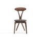 Walnut Wood Brown Upholstered Dining Chairs With Mortise Tenon Joint