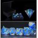 Blue and color strip resin characters play a multi -noodle dice set Dragon and Dungeon dnd dice