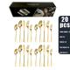 30 Pieces Gold Silverware Set Glossy Gold Metal Forks For Family Gatherings