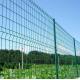 Green 3D Curvy Welded Wire Mesh Fence with peach posts