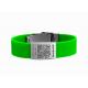 QR Code Medical Bracelet , Cool Silicone Bracelets With Engraved Metal ID Plates