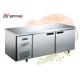 Food Grade Kitchen Work Bench With Cabinet Thickness Steel For Restaurant