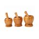 Set of 2 Natural Bamboo Household Garlic Pepper Spice Pounder Mortar and Pestle