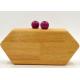Handmade Vintage Wooden Clutch Bag Slim Timber Box Shaped For Dinner Party