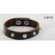 Black Leather PU Leather Bracelet Antic Silver Heavy Metals Buckle Available