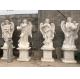 BLVE Four Seasons Marble Statues Life Size White Stone Goddess Angel Sculpture Garden Decoration Hand Carved