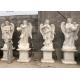 BLVE Four Seasons Marble Statues Life Size White Stone Goddess Angel Sculpture Garden Decoration Hand Carved