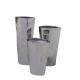 High and big mirror flower pots stainless steel silver planter
