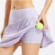 Purple High Waisted Pleated Golf Tennis Skirt for Women Built-in Pockets Shorts